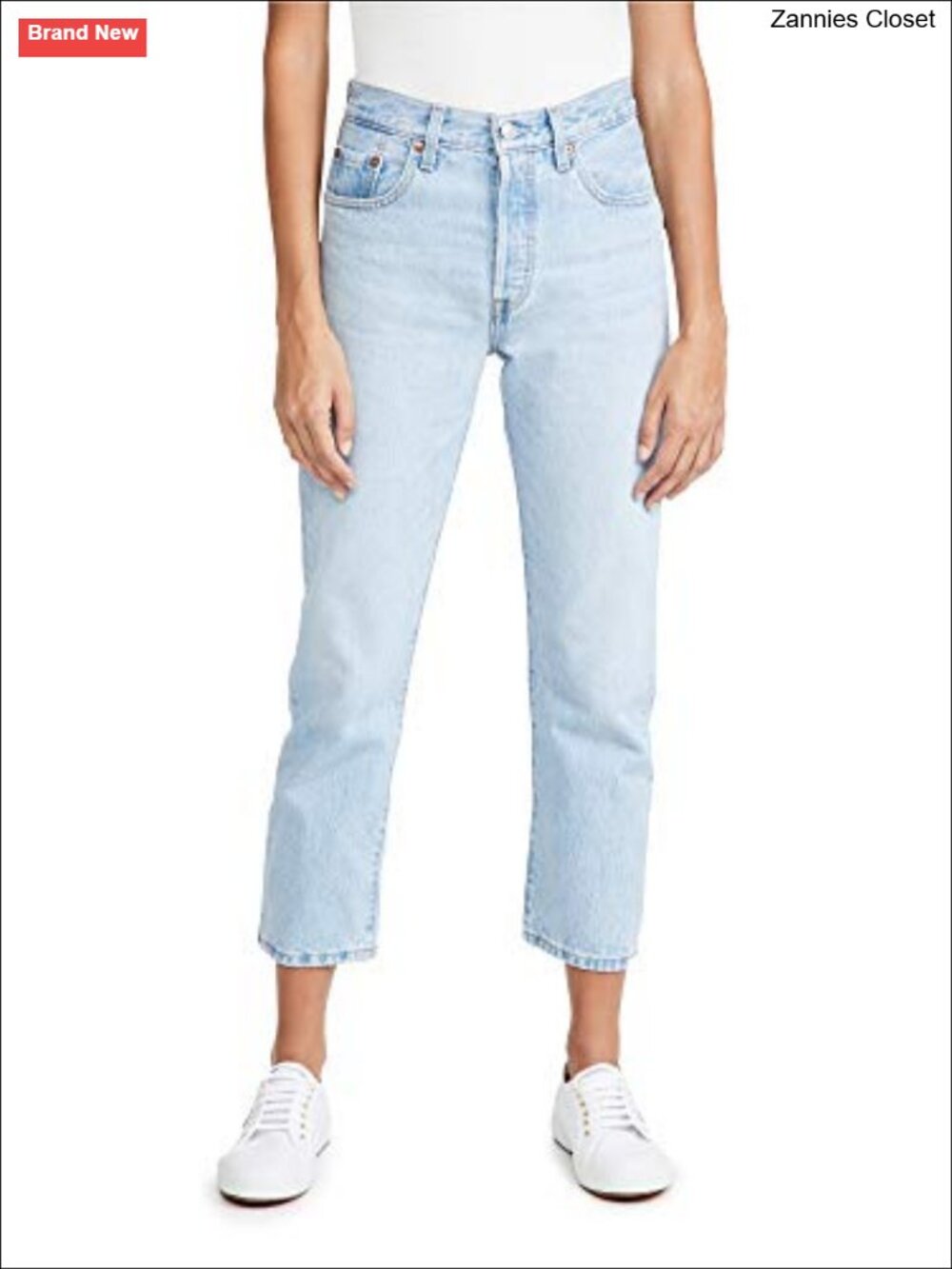 Levi's Premium 501 Crop Jeans Mid Rise Relaxed Cropped